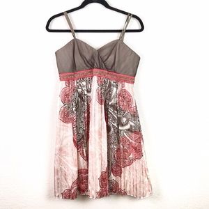 BCBGMaxazria Strapless Paisley Print Silk Dress